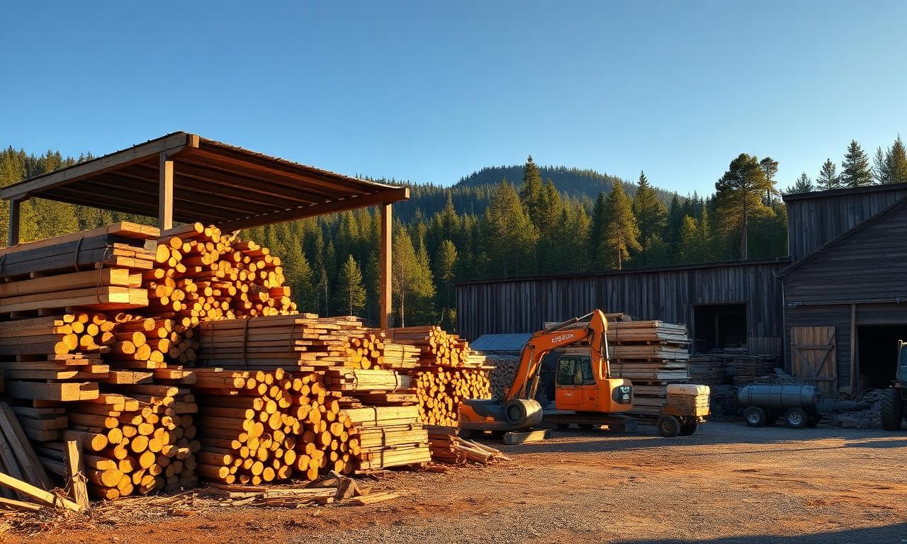 Local lumber mill in California showcasing underutilized wood processing capabilities